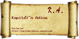 Kapitán Adina névjegykártya